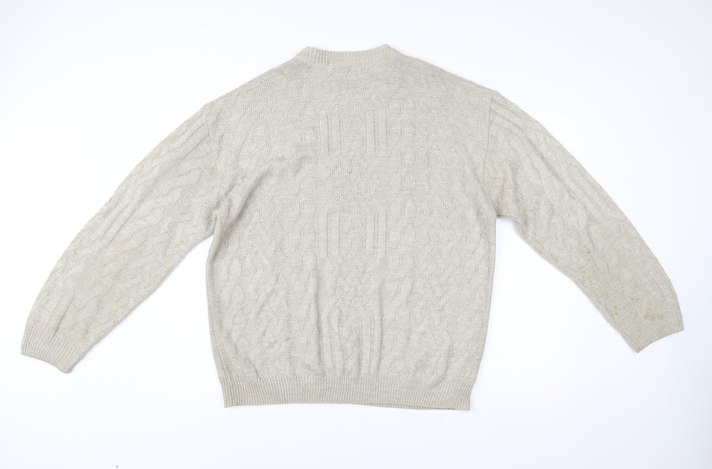 Marks and Spencer Men’s Beige Cable-Knit Acrylic Jumper L