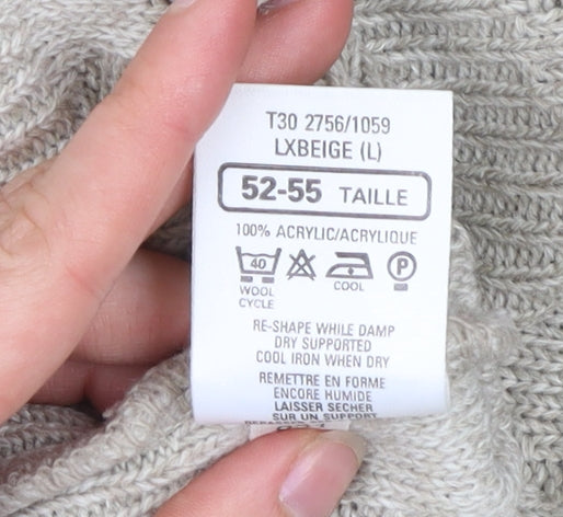 Marks and Spencer Men’s Beige Cable-Knit Acrylic Jumper L