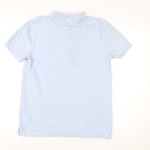 AllSaints Men’s Blue Slim Fit Polo Shirt Size Small Cotton