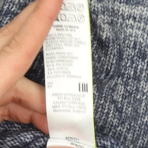 Marks and Spencer Men’s Blue Striped Pullover Jumper M Knit Crew Neck