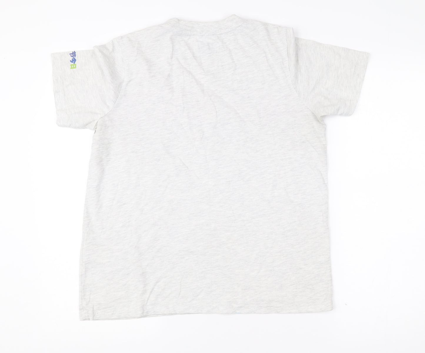 Superdry Womens Grey Striped Retro Logo T-Shirt UK 12