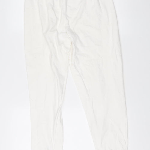 Peanuts Women’s White Jogger Trousers Size 8-10 Cotton Blend