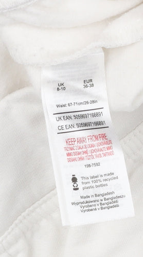 Peanuts Women’s White Jogger Trousers Size 8-10 Cotton Blend