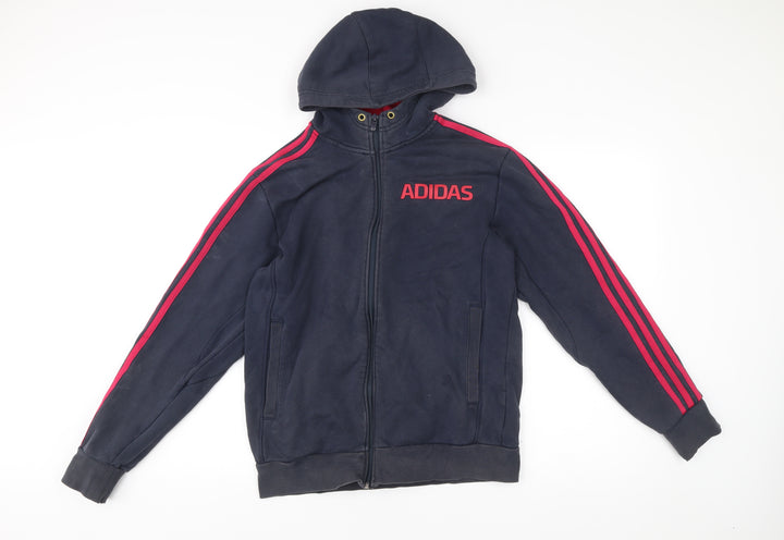 Adidas Men’s Blue Full Zip Hoodie Size M Sportswear Logo