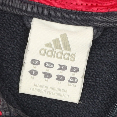 Adidas Men’s Blue Full Zip Hoodie Size M Sportswear Logo