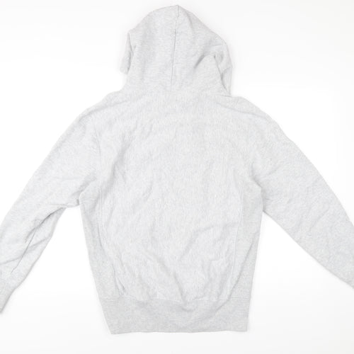 Champion Men Grey Pullover Hoodie Medium Logo Sportswear
