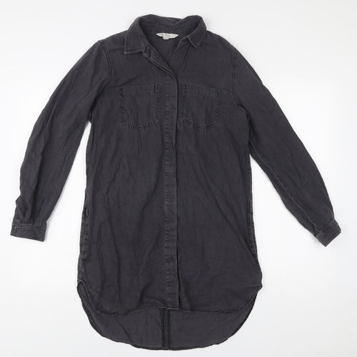 French Connection Womens Black Size 6 Shirt Dress Long Sleeve Casual