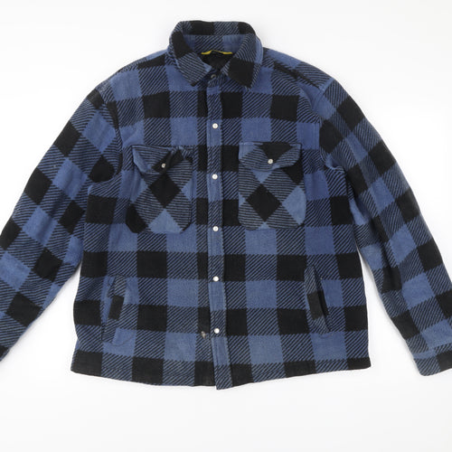 Workwear Pro Men’s Blue Check Flannel Jacket Size S Polyester Workwear