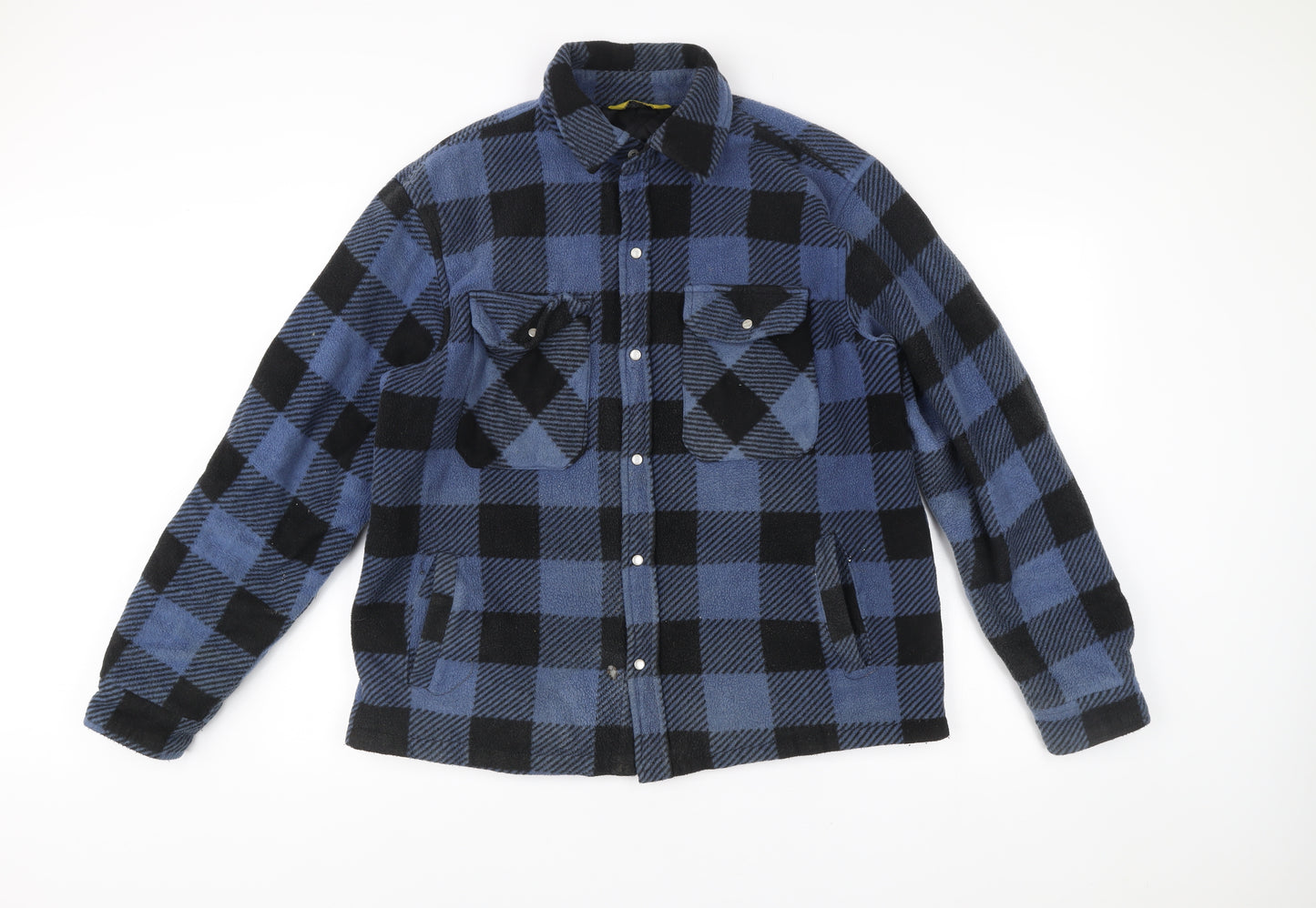 Workwear Pro Men’s Blue Check Flannel Jacket Size S Polyester Workwear