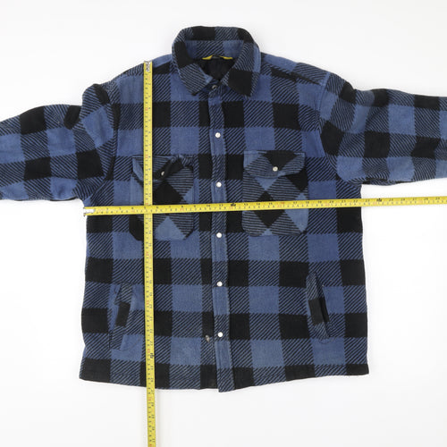Workwear Pro Men’s Blue Check Flannel Jacket Size S Polyester Workwear