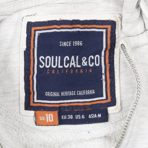 SoulCal&Co Women’s Ivory Full Zip Hoodie Size 10 Cotton Blend