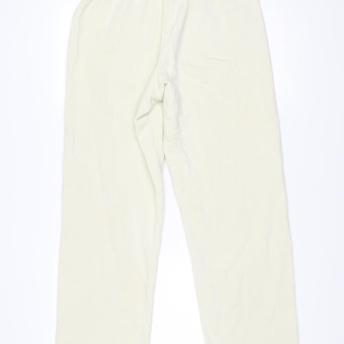 MNG Women Ivory Sweatpants L Cotton Blend Elastic Waist