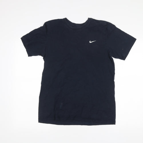 Nike Mens Black Cotton Crew Neck T-Shirt Size M Short Sleeve