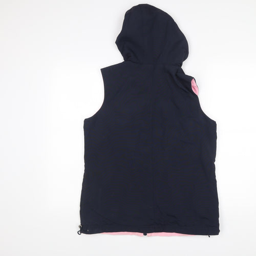 Cotton Traders Womens Blue Hooded Waistcoat Size 14 Outdoor Zip