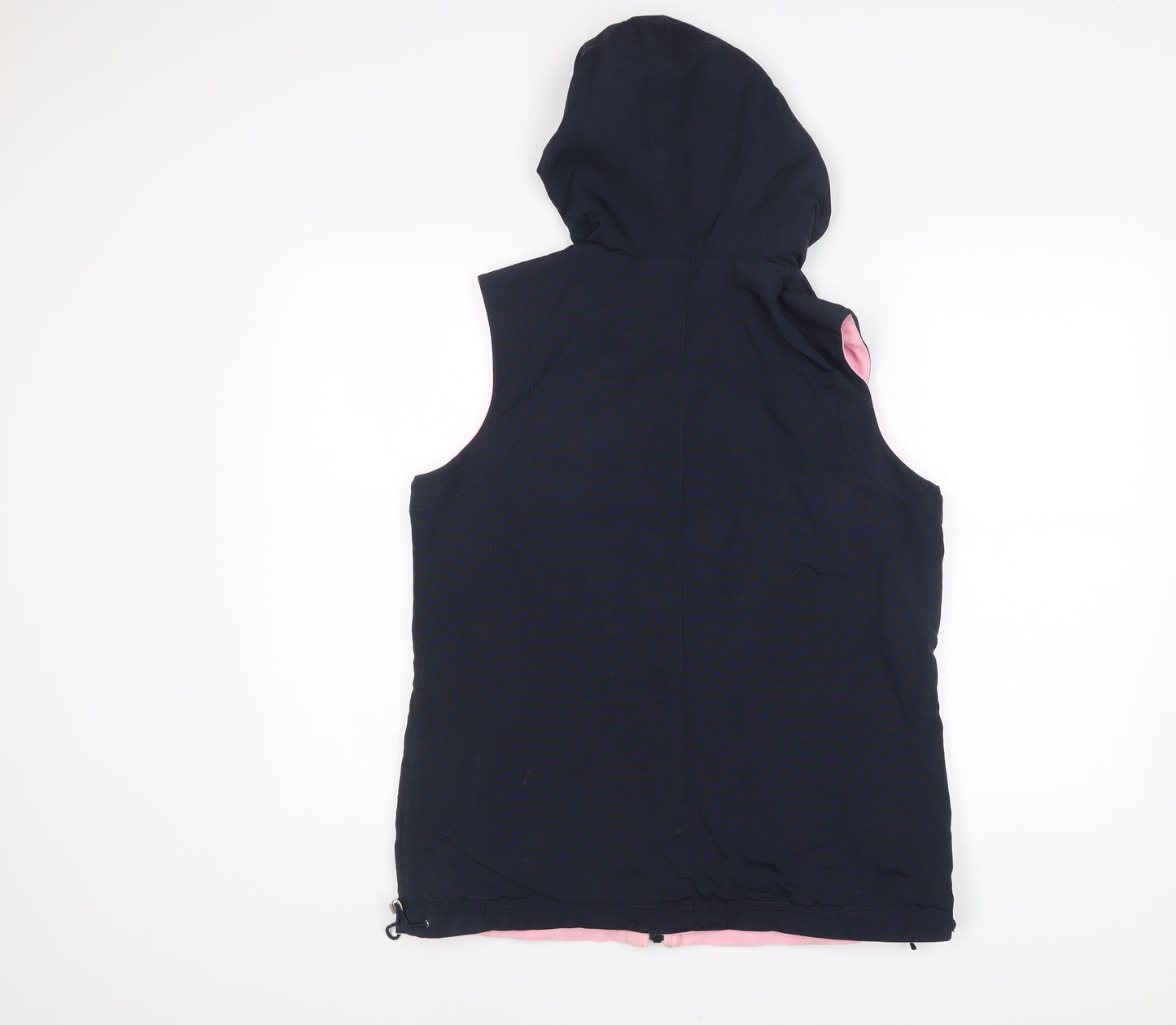 Cotton Traders Womens Blue Hooded Waistcoat Size 14 Outdoor Zip