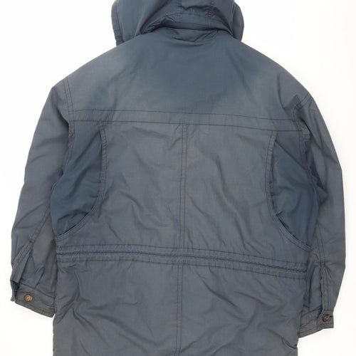 Baracuta Men's Blue Parka Jacket Size 40 Regular Hooded Lined