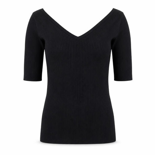 Next Women’s Black Slim Fit V-Neck Knit Blouse Size 8