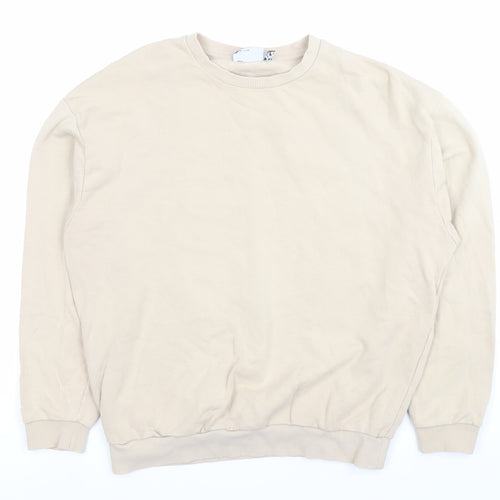 ASOS Men’s Beige Graphic Print Sweatshirt L Pullover Crew Neck