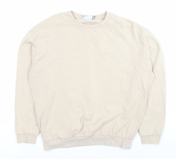 ASOS Men’s Beige Graphic Print Sweatshirt L Pullover Crew Neck