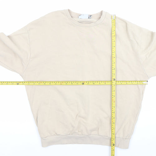 ASOS Men’s Beige Graphic Print Sweatshirt L Pullover Crew Neck