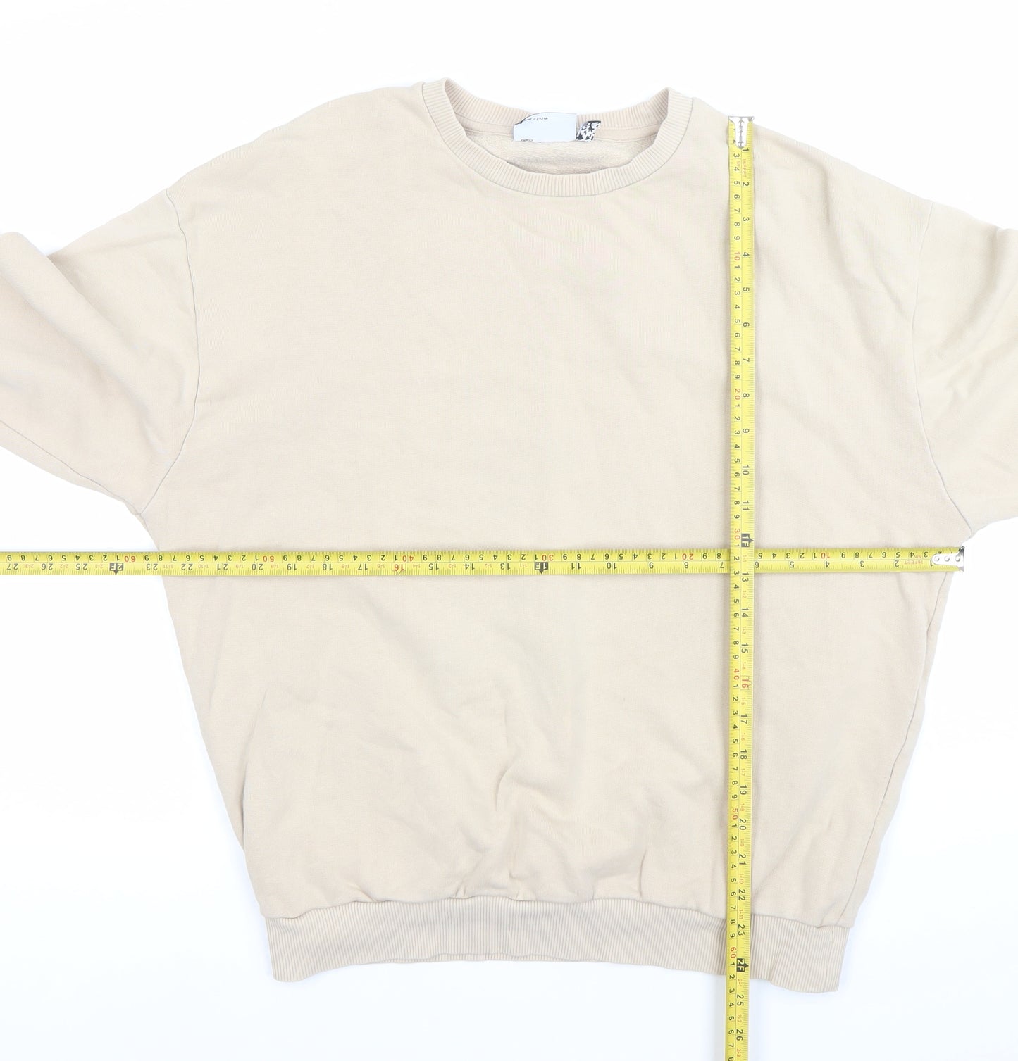 ASOS Men’s Beige Graphic Print Sweatshirt L Pullover Crew Neck