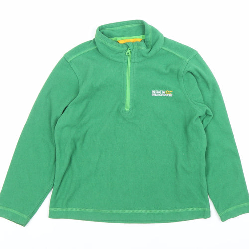 Regatta Boys Green Fleece Sweatshirt 7 Years Outdoor Pullover 1/2 Zip