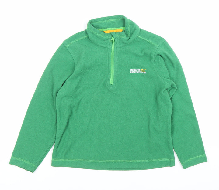 Regatta Boys Green Fleece Sweatshirt 7 Years Outdoor Pullover 1/2 Zip