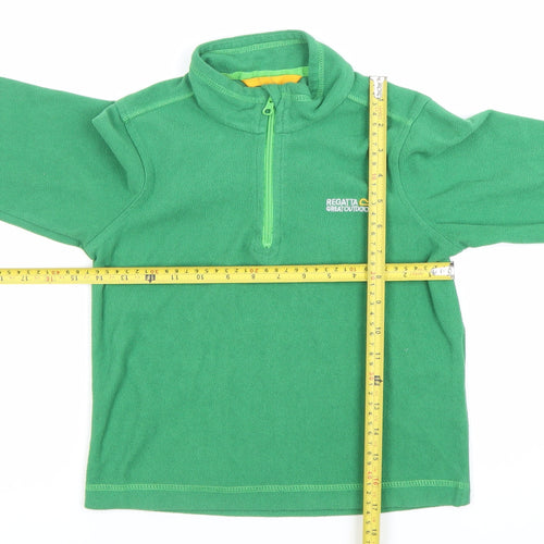 Regatta Boys Green Fleece Sweatshirt 7 Years Outdoor Pullover 1/2 Zip
