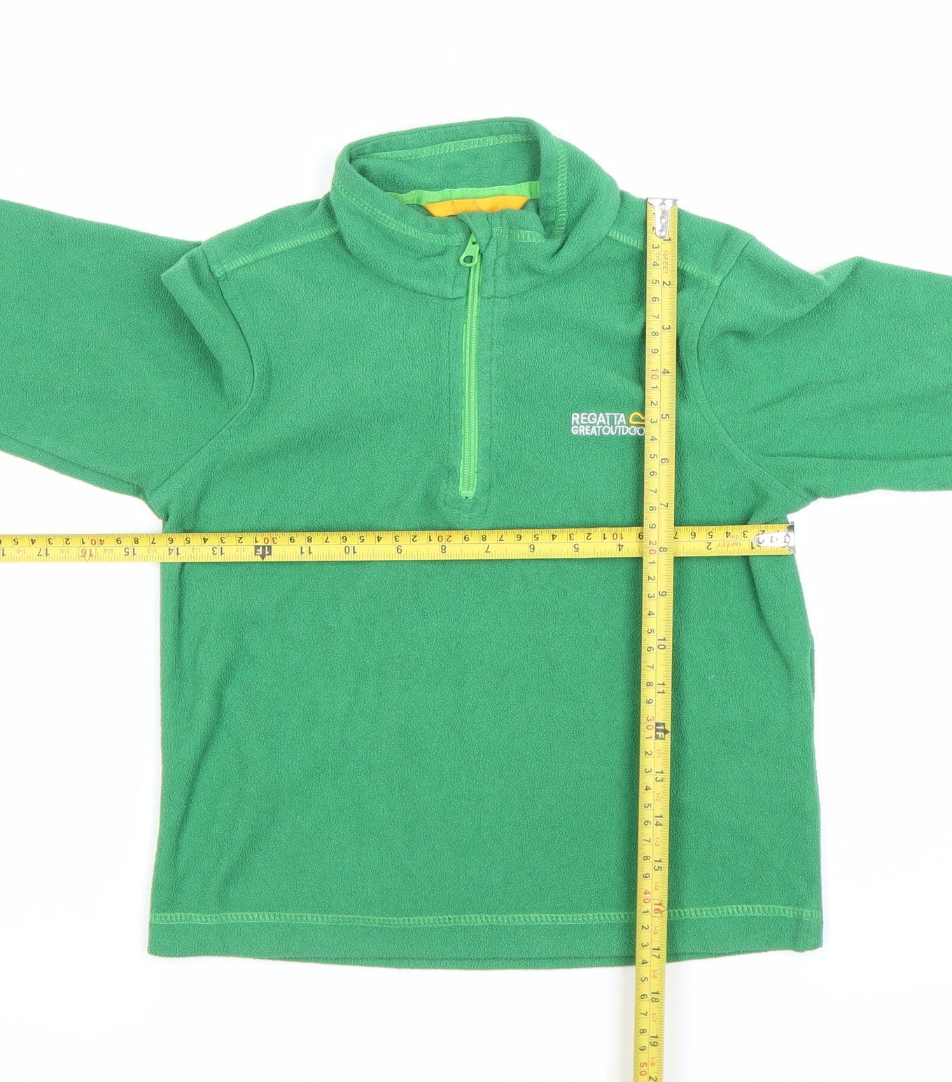Regatta Boys Green Fleece Sweatshirt 7 Years Outdoor Pullover 1/2 Zip