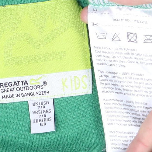 Regatta Boys Green Fleece Sweatshirt 7 Years Outdoor Pullover 1/2 Zip