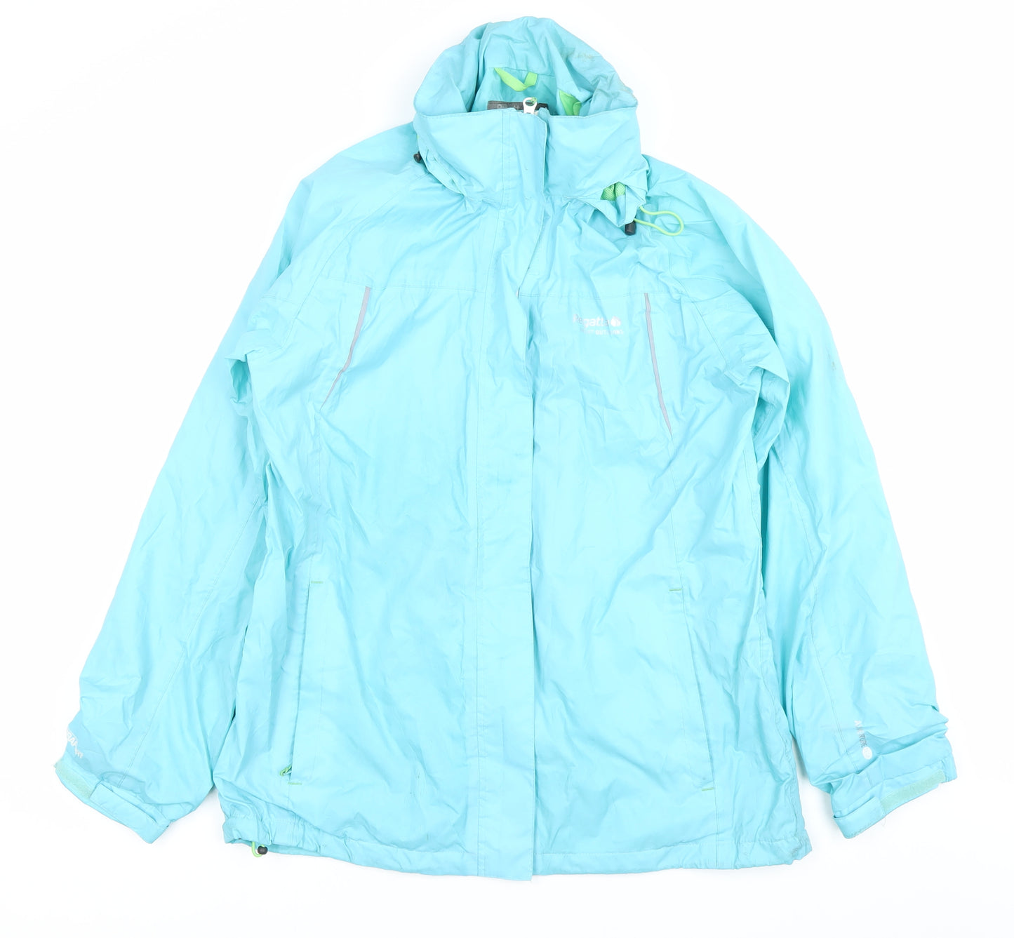 Regatta Women’s Blue Waterproof Rain Jacket Size 12 Hooded Outdoor Coat