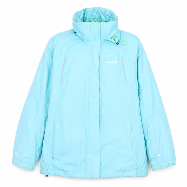 Regatta Women’s Blue Waterproof Rain Jacket Size 12 Hooded Outdoor Coat