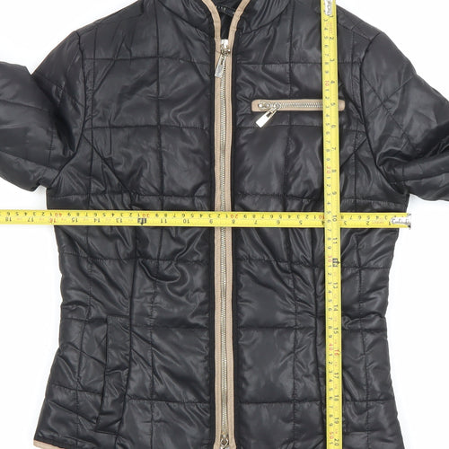Mohito Womens Black Quilted Polyester Jacket Size 6 Full Zip