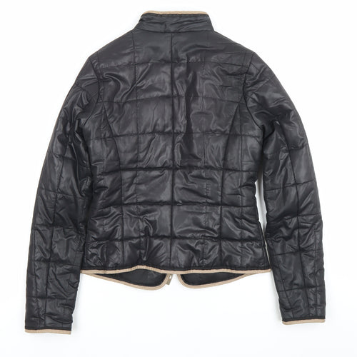 Mohito Womens Black Quilted Polyester Jacket Size 6 Full Zip
