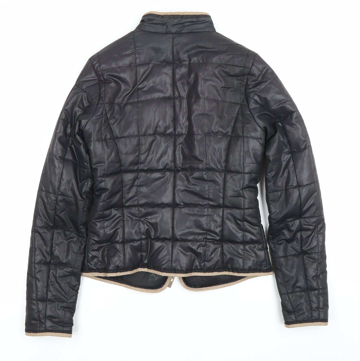 Mohito Womens Black Quilted Polyester Jacket Size 6 Full Zip