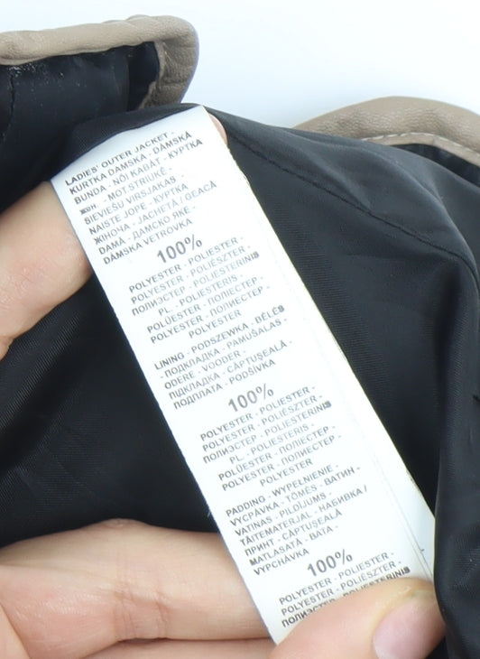 Mohito Womens Black Quilted Polyester Jacket Size 6 Full Zip