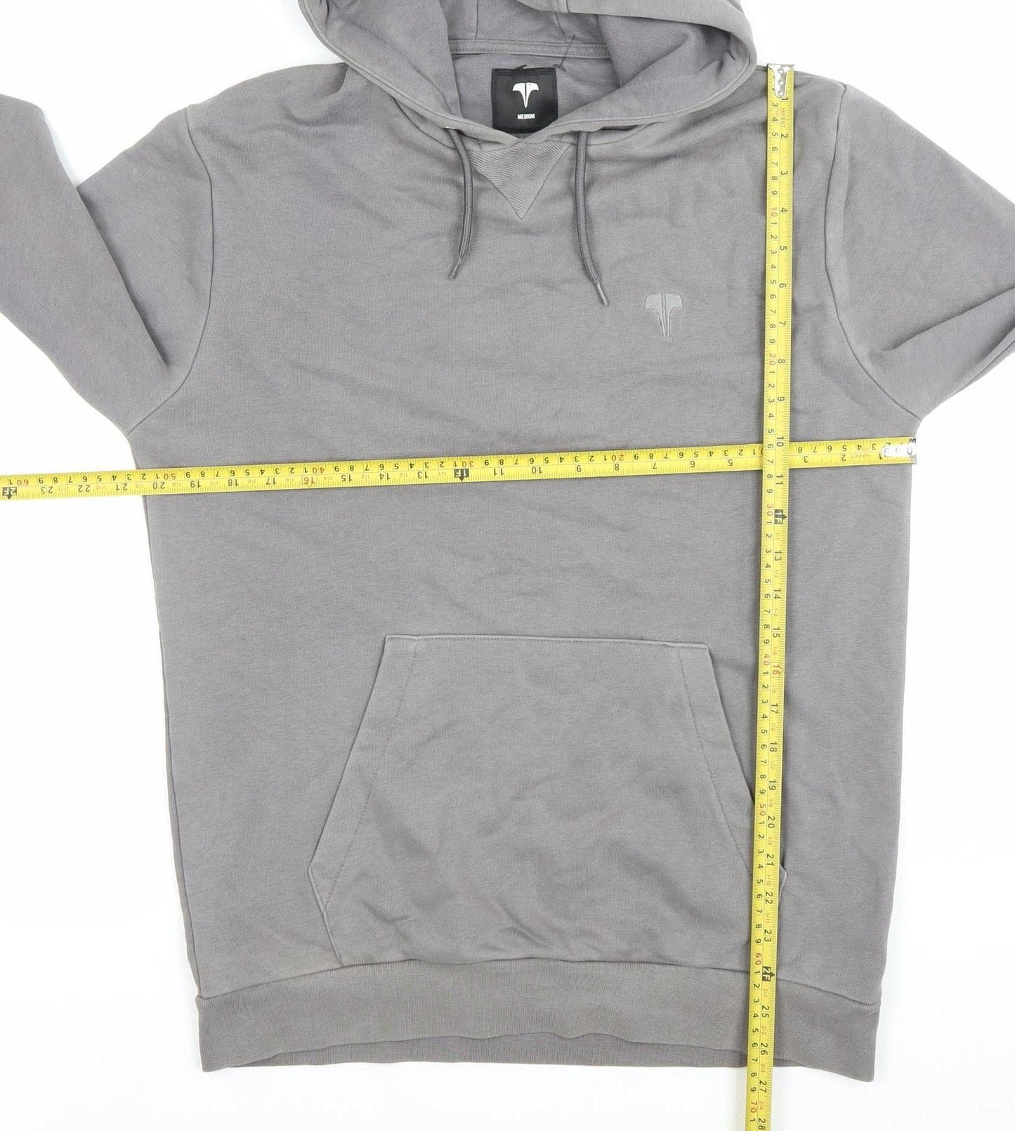IWINZZ Men’s Grey Pullover Hoodie Medium Cotton Blend Kangaroo Pocket