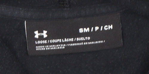 Under Armour Boys Black Full Zip Hoodie Sweatshirt Size S Logo Hooded