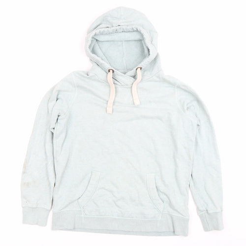 Fat Face Women Blue Pullover Hoodie Size 12 Cotton Blend