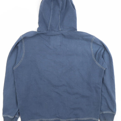 Lee Cooper Men’s Blue Pullover Hoodie M Graphic Print Cotton Blend