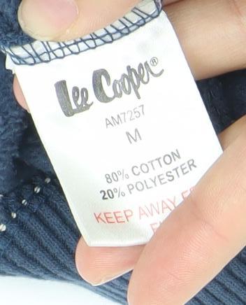 Lee Cooper Men’s Blue Pullover Hoodie M Graphic Print Cotton Blend