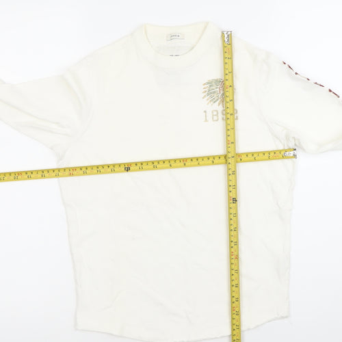 Abercrombie Boys White Pullover Sweatshirt M Crew Neck Long Sleeve Logo