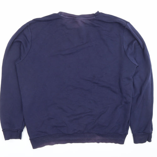 Puma Men’s Blue Crew Neck Pullover Sweatshirt Size L Logo Sportswear