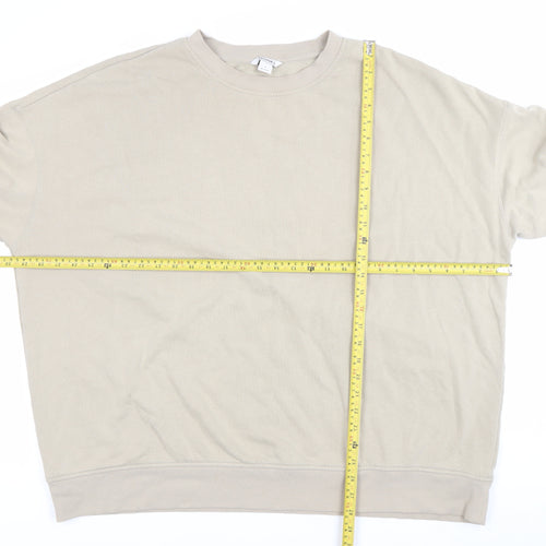 Monki Women’s Beige Crew Neck Pullover Sweatshirt Size L