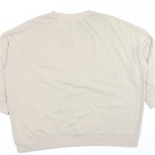 Monki Women’s Beige Crew Neck Pullover Sweatshirt Size L