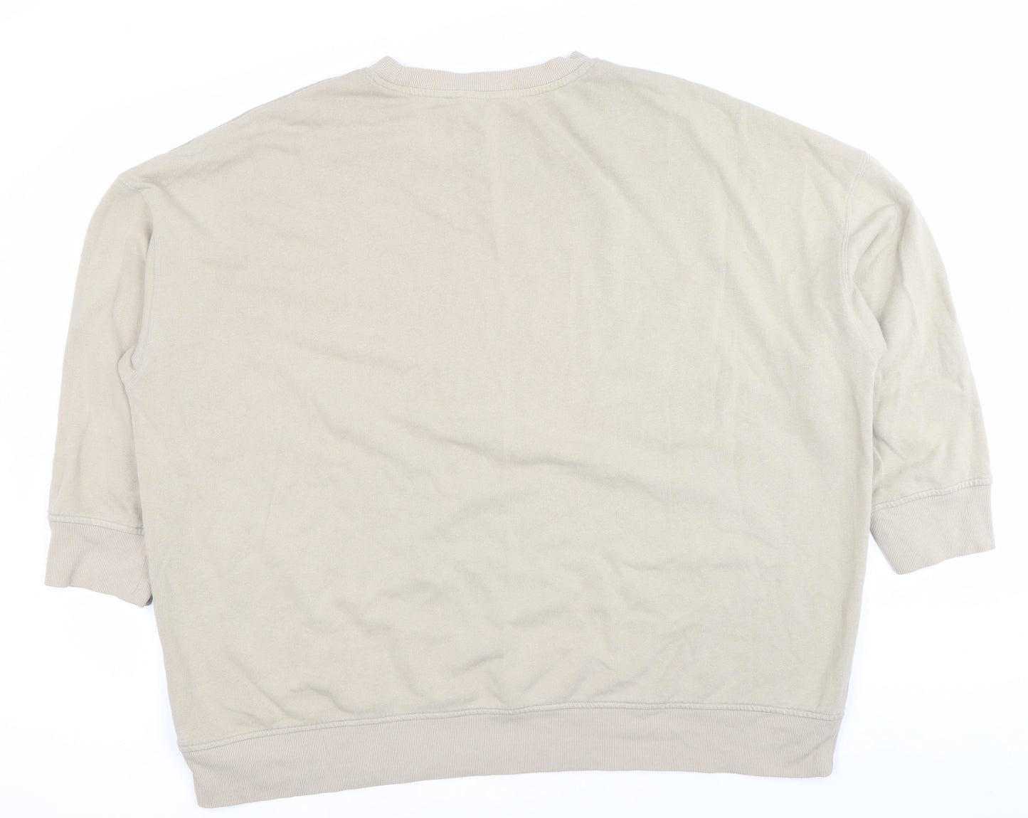Monki Women’s Beige Crew Neck Pullover Sweatshirt Size L