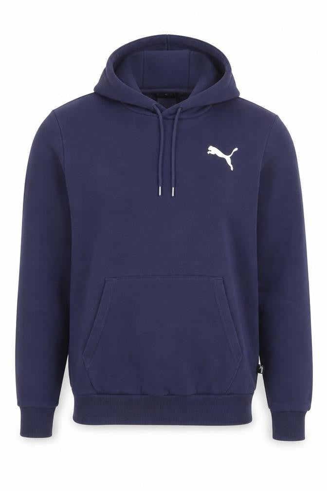 Front view of Puma Men's Blue Small Pullover Hoodie Sweatshirt Logo Fleece