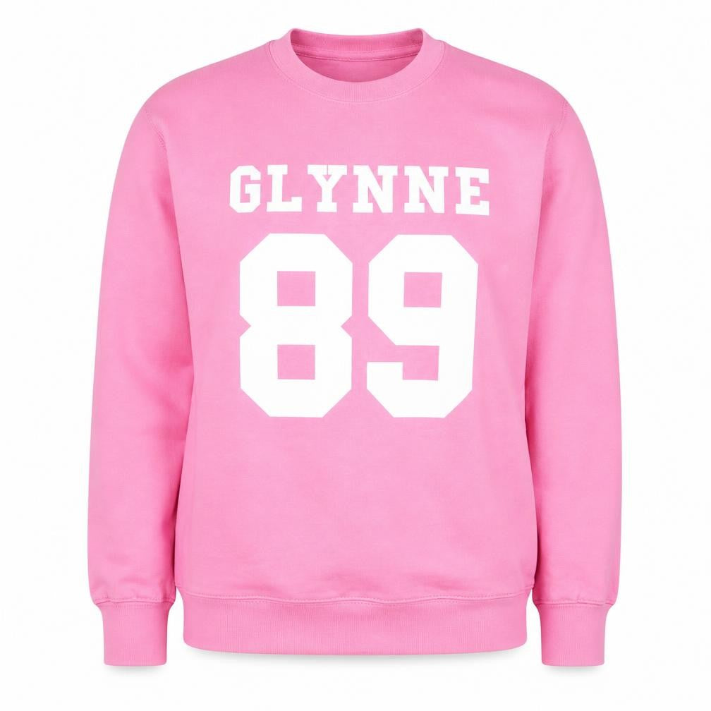 Front view of JustHoods women’s pink pullover sweatshirt s sports graphic 89