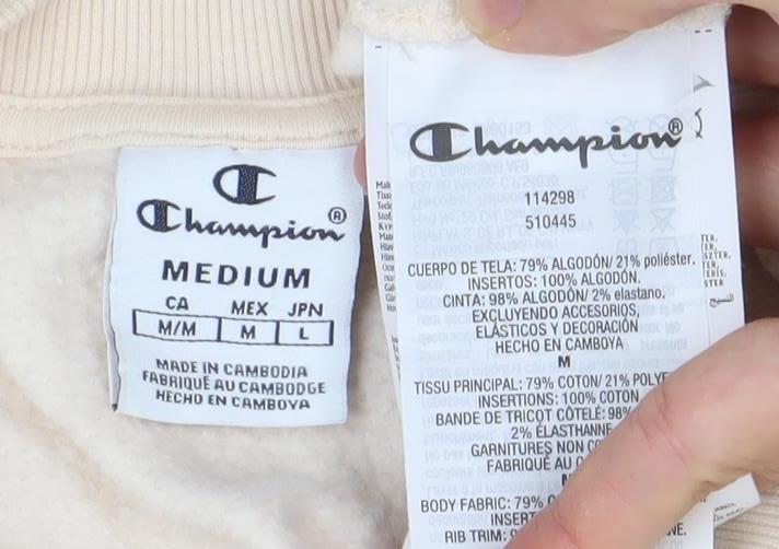 Champion Women’s Beige Medium Sweatshirt Crew Neck Pullover