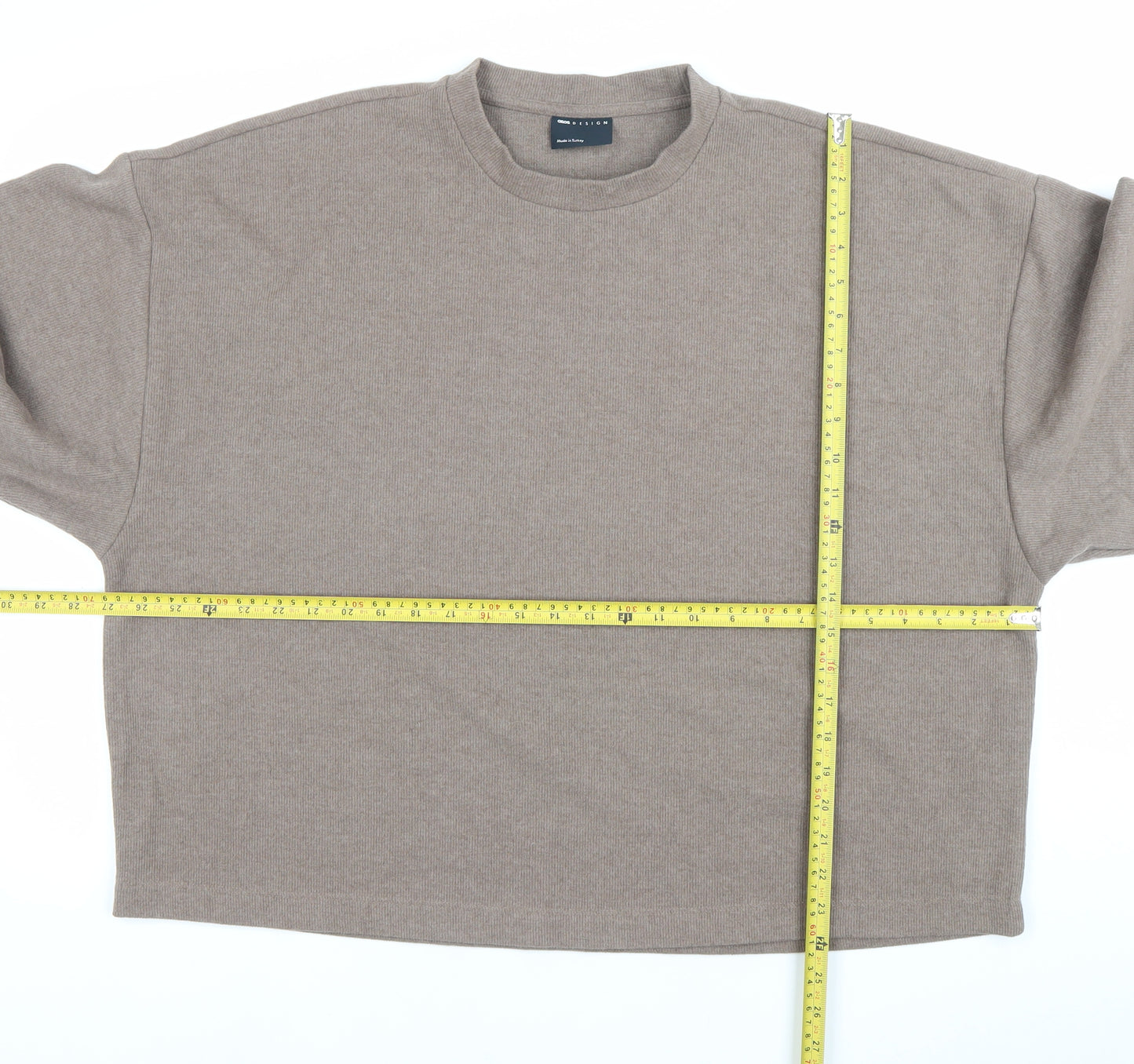 ASOS Design Men’s Brown M Pullover Sweatshirt Cotton Blend